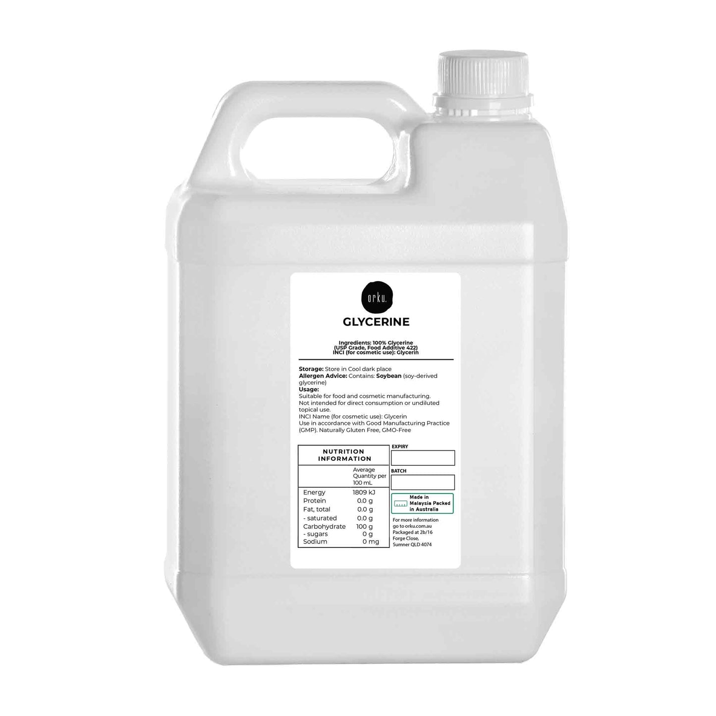 Orku Glycerine 99.9% Pure USP Food + Cosmetic Grade – Vegetable Glycerol-8