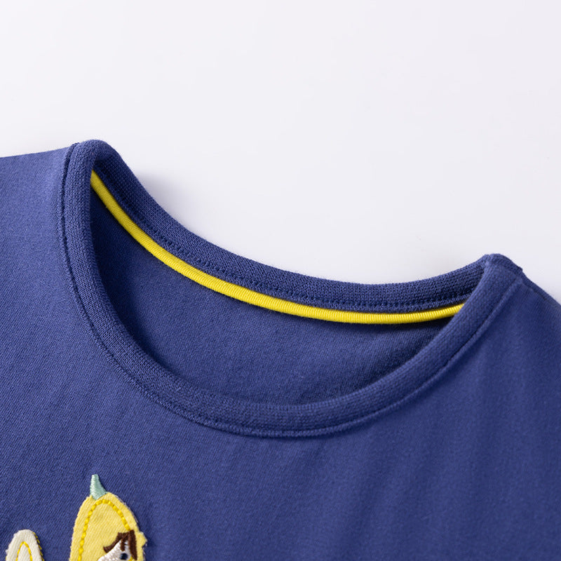 Summer Arrival Cartoon Dancers Pattern Short Sleeves Dress for Stylish Girls-3